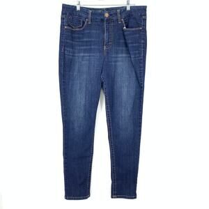 Seven7 Womens Size 14 Skinny Jeans Medium Wash Stretch Denim Mid Rise